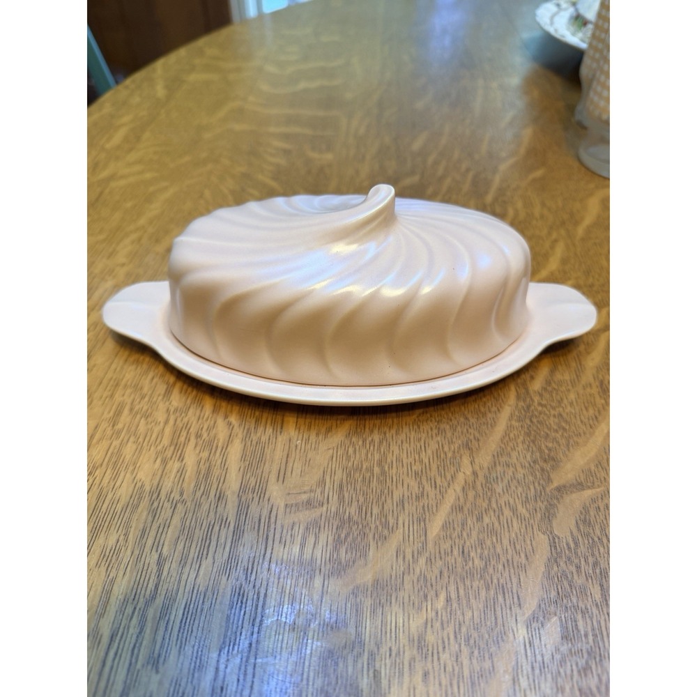 Vintage Franciscan Coronado Pink Swirl Butter Dish + Lid Excellent